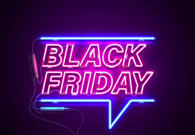 Letreiro neon de Black Friday